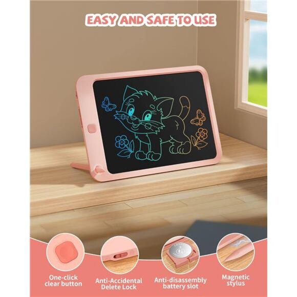LCD Writing Tablet 10Inch,Toys for 3 4 5 6 7 8 9 10 Year Old Boys Girls,Colorful - Picture 4 of 7